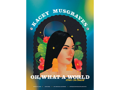 Kacey Musgraves Oh, What a World Drive-In Concert Poster art concert country illustration music music art poster poster design vector