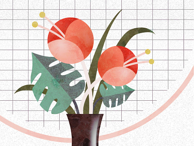 Still Life #1 abstract design flat flowers geometric design geometric illustration gradients illustration minimal minimal still life minimal still life shapes still life still life design still life design textures tulips vector