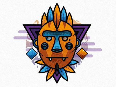 Voodoo Man ☿ character design diamonds illustration man mask shaman voodoo