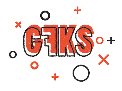 GFKS Logo-ish 2 black cross design graphic grunge illustration logo logotype orange retro rusty