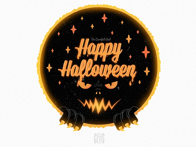 Happy Halloween Dribble community!!! art black design gfks glow graphic illustration monster orange prague rusty scary