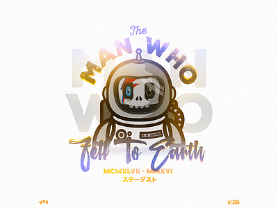 4/365 - Bowie tribute art astronaut bowie david bowie design graphic graphic design illustration skull space type typography