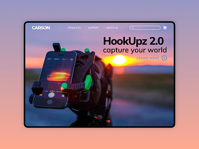 Carson Hookupz 2.0 landing page branding daily ui 003 ipad landing page tablet website