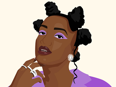 Lavender girl adobe illustrator art design digitalart dribbble girl graphic design illustration lavender minimalistic portrait vector vector portrait