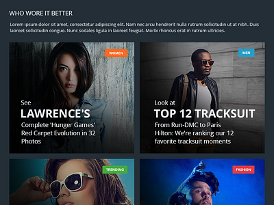 Fashion Section fashion flat design interface men trending ui ux web widget women