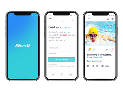 AchieveOn - Mobile App achieveon app ios iphone iphone x login mobile screen ui user experience user interface ux