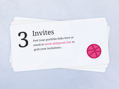 3 Dribbble Invites - For Amazing Designers