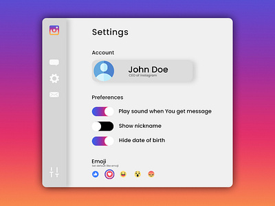 DailyUI Challenge #007 - Settings