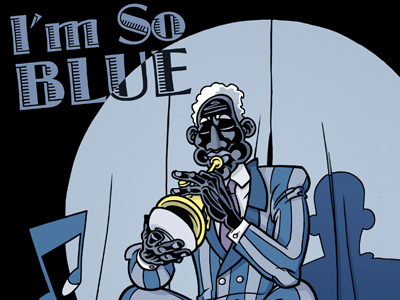 I'm So Blue blues character design digital draw illustration jazz music