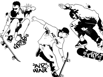 Skate Tricks bn comics digital draw illustration skate tricks