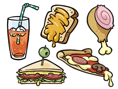 Little sweet things 2 digital draws food icons illustration