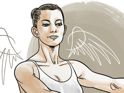 Ballet Dancer ballerina drawing girl illustration on pointe