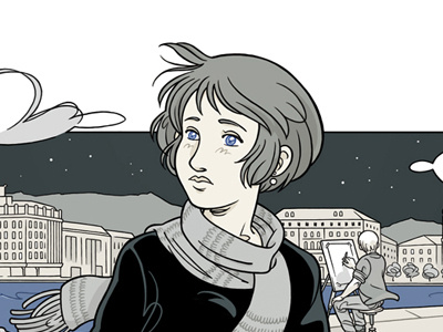 The Journey blue character design comics digital drawing girl illustration