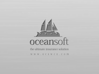 OceanSoft Logo concept graved gray logo ocean