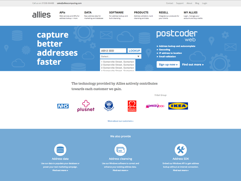 Allies Computing Homepage 2014 website homepage