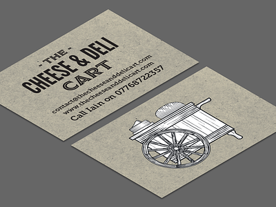 Cheese & Deli Cart Business Cards cards logotype woodcut