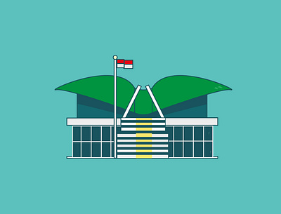 gedung DPR flat flat illustration indonesia interaction interface new