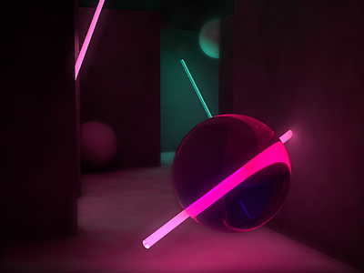 Day 2 - Maze and Neon light 3d c4d cinema4d everyday graphic maxon sketch visual