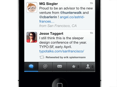Tweetbot: location and retweets realigned