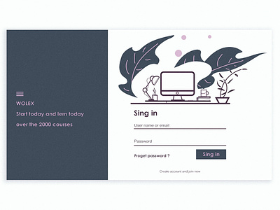Sing in page redesign artwork branding creative illustration illustrator minimal typography ui ux vector webdesign