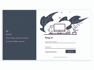 Sing in page redesign artwork branding creative illustration illustrator minimal typography ui ux vector webdesign