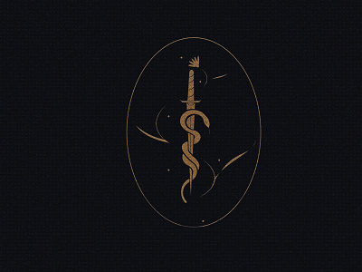 Snake and flowers branding design illustration logo typography vector