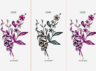 LOVE Is All We Need branding design illustration illustrator minimal typography vector