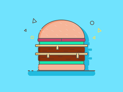 Burger art burger design flat food icon illustration illustrator logo minimal vector