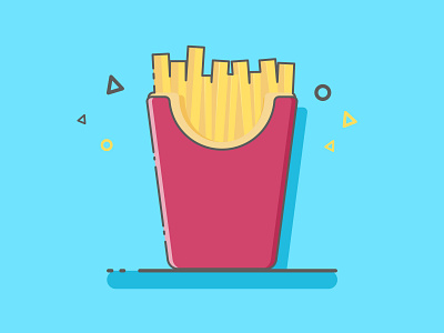 French Friess art design flat food icon illustration illustrator logo minimal vector