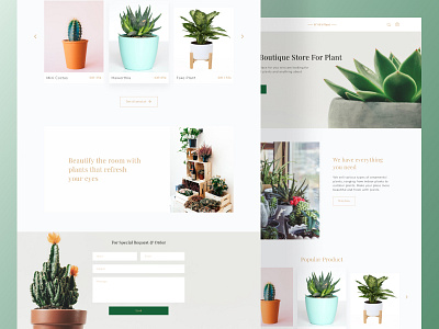 Plant Shop - Ecommerce Website Design clean design clean website design design inspiration ecommerce design landing page minimalist plant plant shop plant shop ecommerce website ui ux ui design ui ux design website concept website design