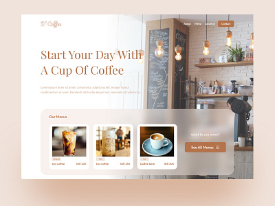 Coffee Shop Website Design clean design coffee shop coffeeshop design inspiration ecommerce design landing page minimalist ui ux ui design ui ux web website concept website design