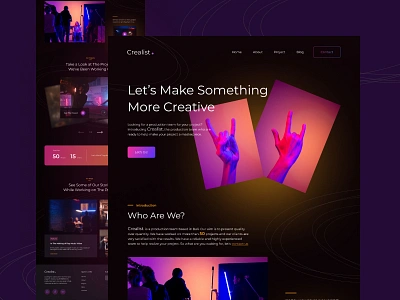Crealist - Landing Page clean design clean website design creative creative production design inspiration landing page minimalist ui design ui ux ui ux web website concept website design