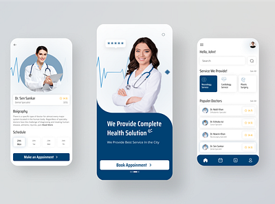 Doctor Appointment App android app apps call screen doctor appointment doctor apps doctors ios ios app medical medical app design medical apps medical consultation minimal onboarding profile ui design user experience userinterface ux design