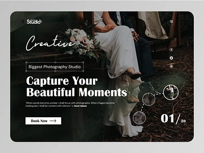 Wedding Photography Studio blackmode branding fashion landing page minimal photo photo studio photography photos picture product studio ui uidesign uiux uxdesign web website website design weeding photograpgy