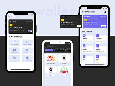 wallee. - Digital wallet black design digital wallet money purple task ui ux