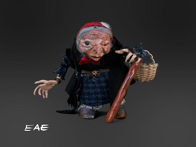 Old women character concept character design crafts green screen puppet toy design