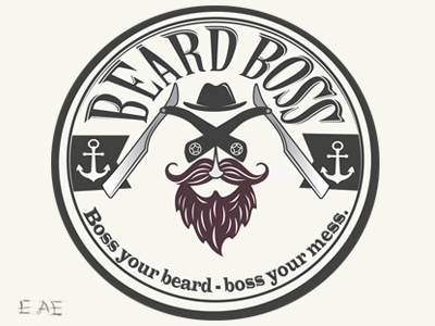 Beard Boss Logo barber beard hipster logo shave