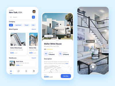 Real Estate Mobile App app app design asthetic branding concept design details screen graphic design home home screen house minimal online booking online sale real estate rent ui ui ux user interface ux