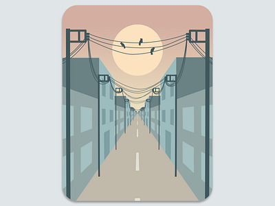 Vector Illustration Cable City at Sunset illustration vector illustration