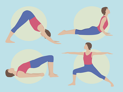Vector Yoga Poses for a Yoga App design illustration sports stretching vector vector illustration yoga yoga app yoga pose