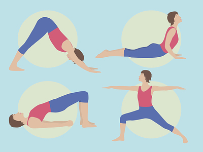 Vector Yoga Poses for a Yoga App