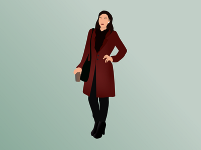 Red Coat Vector Illustration design girl illustration vector vector illustration