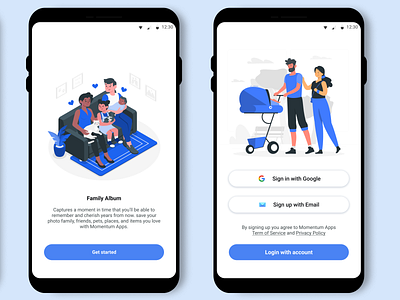 Onboarding Baby photo album Apps_1 app branding illustration photo albums uiux ux research