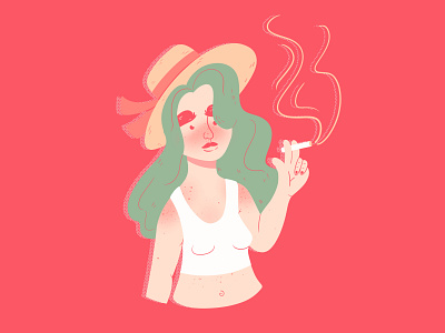 Summer girl art character character design cigarette design girl girl character girl illustration graphic design graphicdesign illustration