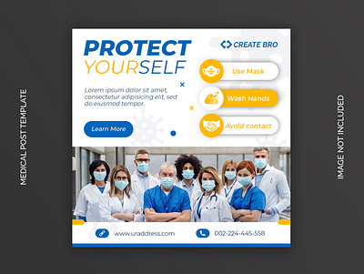 Dynamic coronavirus social media banner design Premium Psd