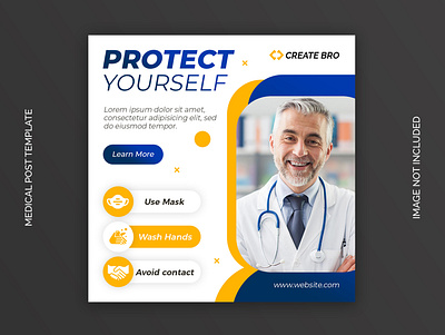 Protect yourself banner template Premium Psd