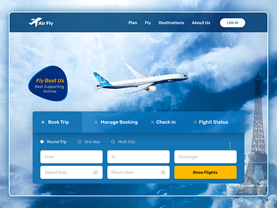 Airlines Landing Page Design airflay airforce airlines airplane branding design illustration landing landing page landing page design landing page ui ui web web design