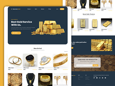 Gold service e-commerce website home page design e commerce design ecommerce ecommerce website design gold gold ecommerce site gold ecommerce site gold service gold website homepage design landing design landing page landing page design landingpage ui web design website website design