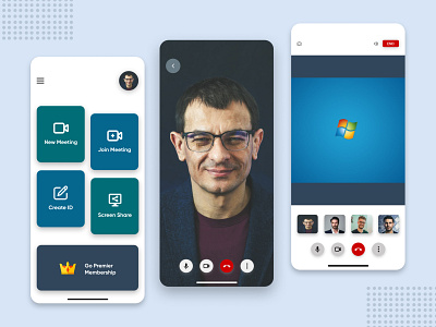 Online Video Meeting App call app chat app events figma join meeting meet meet up meeting app meeting room mobile app mobile app design mobile ui online app online class online meeting video video app video call xd design zoom
