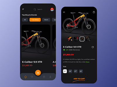 Bicycle Shop App 3d app apps bicycle bicycle shop bicycle store bike bike app bike buy bike ride bike shop e shop ecommerce mobile mobile app mobile app design mobile ui shop store uiux